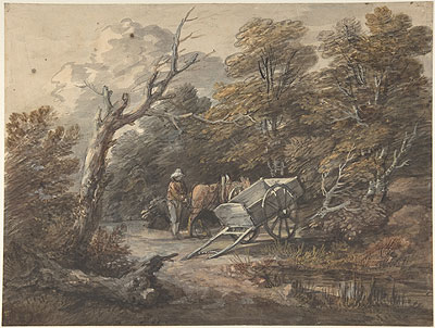 Woodland Scene with a Peasant, a Horse, and a Cart, c.1760 | Gainsborough | Giclée Paper Print