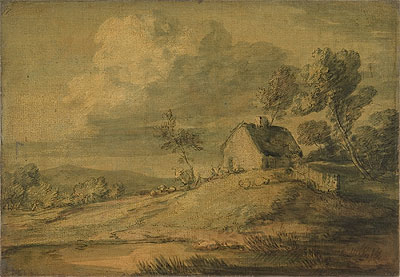 Gainsborough | Wooded Landscape with Cottage, Cows and Sheep, c.1770 | Giclée Paper Print