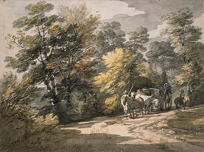 A Cart Passing along a Winding Road, 1765 | Gainsborough | Giclée Papier-Kunstdruck