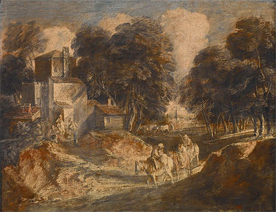 Gainsborough | Landscape with Travelers, 1772 | Giclée Paper Print