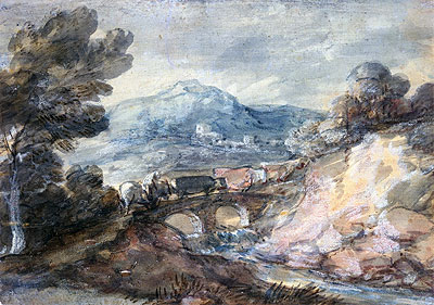 Landschaft mit Vieh, das eine Brücke überquert, 1785 | Gainsborough