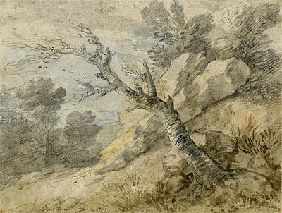 Landscape with Rocks and Tree Stump, n.d. | Gainsborough