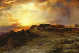 Pueblo at Sunset (Laguna) | Thomas Moran | Gemälde Reproduktion