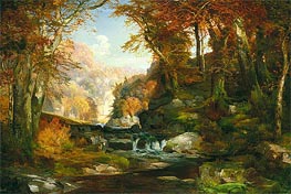 A Scene on the Tohickon Creek: Autumn, 1868 von Thomas Moran | Leinwand Kunstdruck