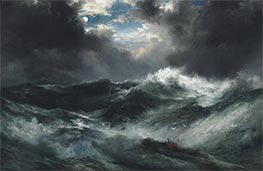Mondschein Schiffbruch am Meer | Thomas Moran | Gemälde Reproduktion