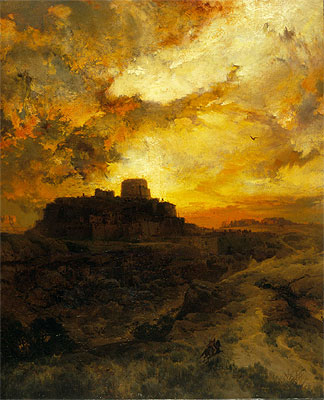 Sunset, Pueblo del Wape, Arizona, 1880 | Thomas Moran | Giclée Leinwand Kunstdruck