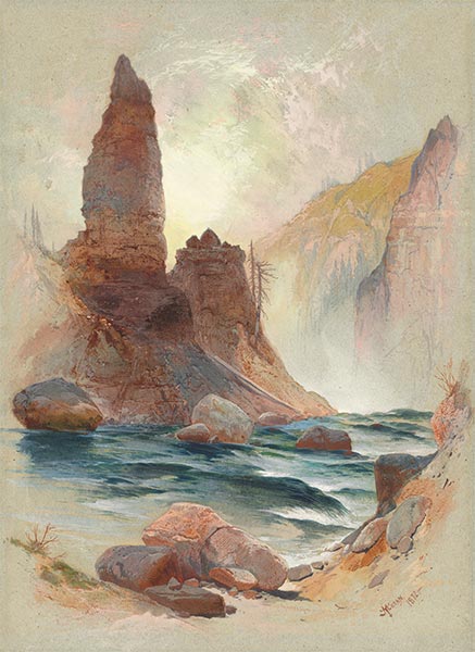 Thomas Moran | Tower at Tower Falls, Yellowstone, 1872 | Giclée Paper Art Print
