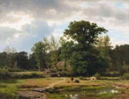 Landschaft in Westphalen, 1853 von Thomas Worthington Whittredge | Kunstdruck