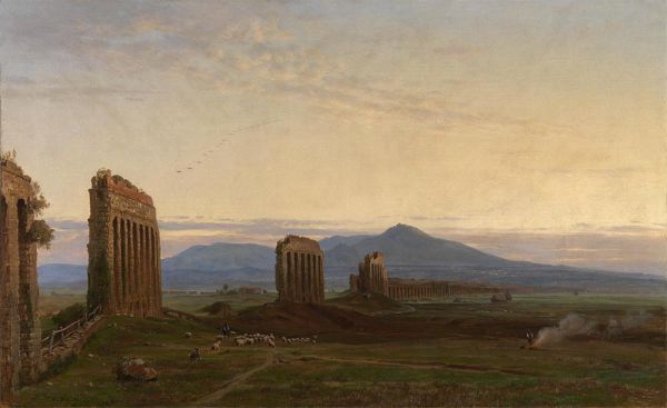 Blick auf das Aquädukt von Claude bei Rom, 1859 | Thomas Worthington Whittredge | Giclée Leinwand Kunstdruck