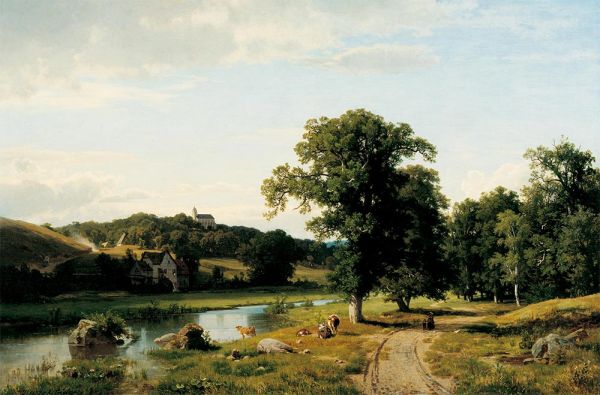 Die Mühle, 1852 | Thomas Worthington Whittredge | Giclée Leinwand Kunstdruck