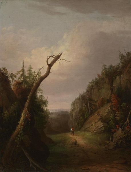 Scene Near Hawk's Nest, 1845 | Thomas Worthington Whittredge | Giclée Leinwand Kunstdruck