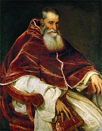 Pope Paul III (Portrait of Alessandro Farnese) | Titian | Gemälde Reproduktion