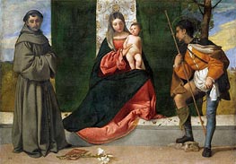 The Virgin and Child between Saint Anthony of Padua and Saint Roque | Titian | Gemälde Reproduktion