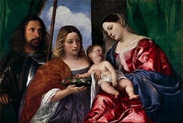 The Virgin and Child with Saints Dorothy and George, c.1515 von Titian | Leinwand Kunstdruck