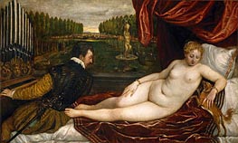 Venus with the Organist, c.1550 by Titian | Canvas Print