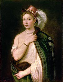 Portrait of a Young Woman, c.1536 von Titian | Leinwand Kunstdruck