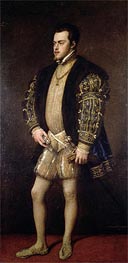 Porträt von Philipp II. von Spanien | Titian | Gemälde Reproduktion