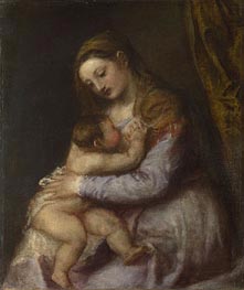 The Virgin Suckling the Infant Christ, c.1565/75 by Titian | Canvas Print
