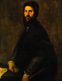 Man Holding a Flute | Titian | Painting Reproduction