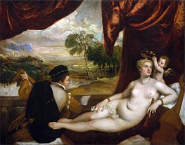 Venus and the Lute Player, c.1565/70 by Titian | Art Print