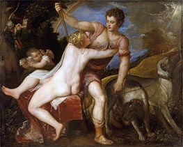 Venus and Adonis, n.d. von Titian | Leinwand Kunstdruck