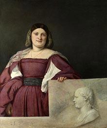 Portrait of a Lady (La Schiavona), c.1510/12 von Titian | Leinwand Kunstdruck