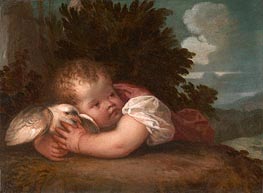A Boy with a Bird | Titian | Gemälde Reproduktion