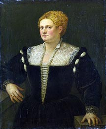 Portrait of a Woman (perhaps Pellegrina Morosini Capello), c.1558/62 von Titian | Leinwand Kunstdruck