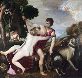 Venus and Adonis, c.1554 von Titian | Kunstdruck
