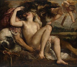 Mars, Venus and Cupid, c.1530 by Titian | Canvas Print