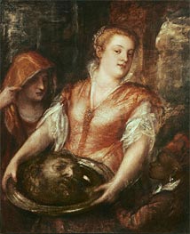 Salome mit dem Haupt Johannes des Täufers, n.d. von Titian | Leinwand Kunstdruck
