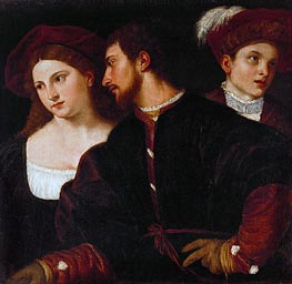 Self Portrait with Friends, n.d. von Titian | Leinwand Kunstdruck