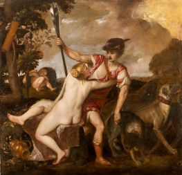 Venus und Adonis, n.d. von Titian | Leinwand Kunstdruck