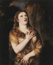 Maria Magdalena, c. 1540 von Titian | Kunstdruck