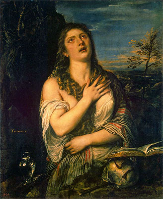 Der reuige Magdalena, c.1560 | Titian | Giclée Leinwand Kunstdruck