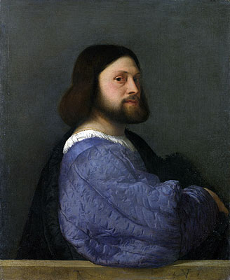 A Man with a Quilted Sleeve (Ariosto), c.1510/12 | Titian | Giclée Canvas Print