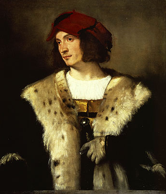 Portrait of a Man in a Red Cap, c.1516 | Titian | Giclée Leinwand Kunstdruck