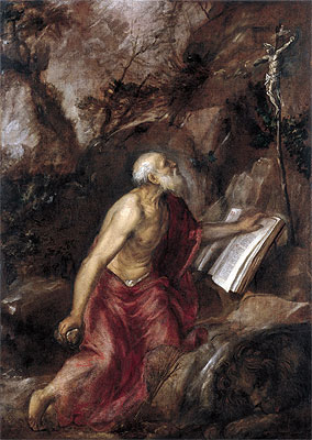 Saint Jerome in the Wilderness, c.1575 | Titian | Giclée Leinwand Kunstdruck