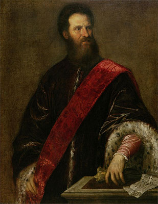 Portrait of Francesco Savorgnan della Torre, a Member of the Maggior Consiglio, c.1560 | Titian | Giclée Leinwand Kunstdruck