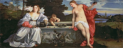 Liebe heilig und profan Liebe, c.1515 | Titian | Giclée Leinwand Kunstdruck