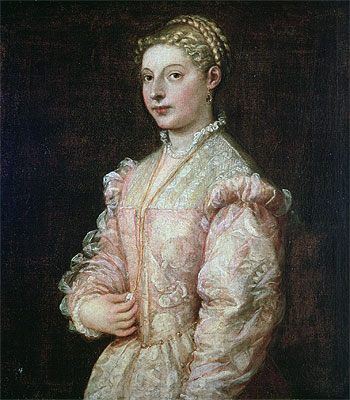 Porträt von Lavinia Vecellio, c.1545/46 | Titian | Giclée Leinwand Kunstdruck