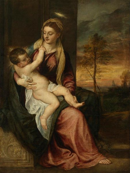 Virgin with Child at Sunset, c.1560 | Titian | Giclée Canvas Print