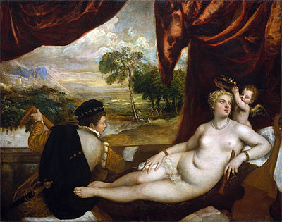 Venus and the Lute Player, c.1565/70 | Titian | Giclée Leinwand Kunstdruck