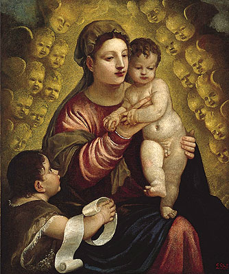 Virgin and Child with St. John, n.d. | Titian | Giclée Leinwand Kunstdruck