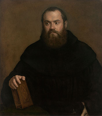 A Monk with a Book, c.1550 | Titian | Giclée Leinwand Kunstdruck