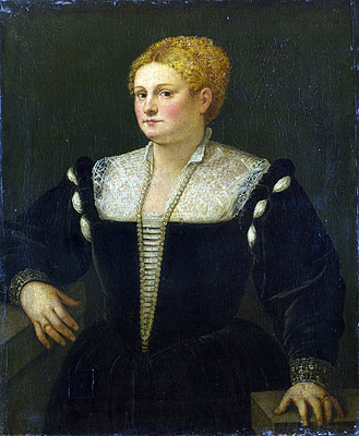 Portrait of a Woman (perhaps Pellegrina Morosini Capello), c.1558/62 | Titian | Giclée Leinwand Kunstdruck