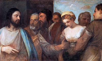 Christ and the Adulteress, c.1512/15 | Titian | Giclée Leinwand Kunstdruck