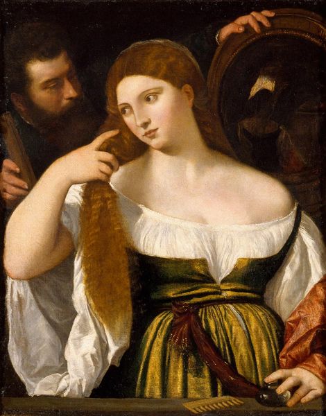 Girl Before the Mirror, a.1515 | Titian | Giclée Canvas Print