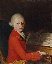 Porträt von Wolfgang Amadeus Mozart im Alter von 13 Jahren in Verona, c.1770 von Unknown Master | Leinwand Kunstdruck