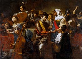 Fortune Teller with Concert Party | Valentin de Boulogne | Painting Reproduction